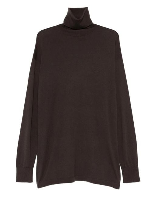 JOE CHIA Black Roll-Neck Sweater for men