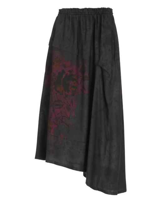 Gonna Asimmetrica di Y's Yohji Yamamoto in Black