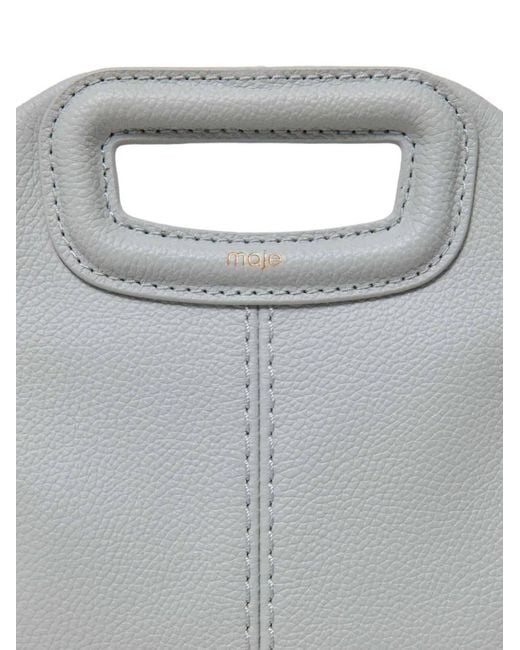 Maje Gray Grained Leather Miss M Bag