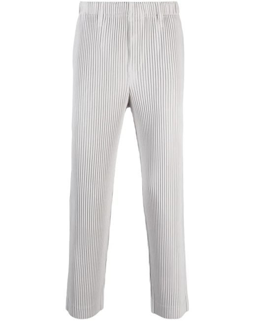 Homme Plissé Issey Miyake Gray Pleated Trousers for men
