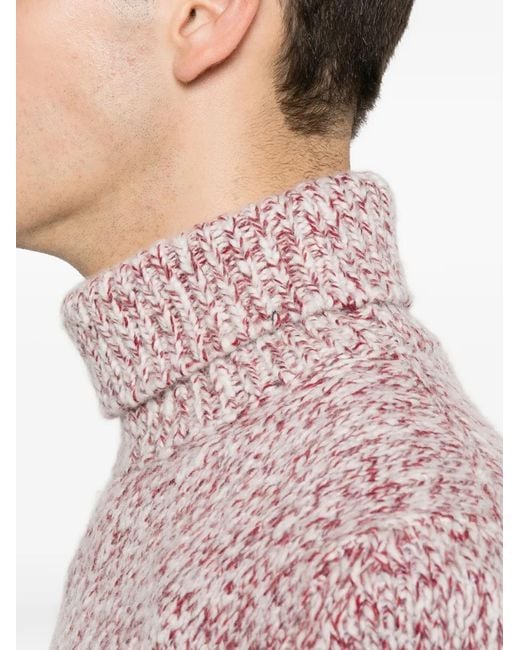 Eleventy Pink Roll-Neck Sweater for men