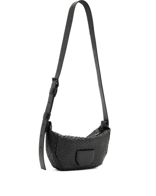 AllSaints Black Snakeskin-effect Cross-body Bag