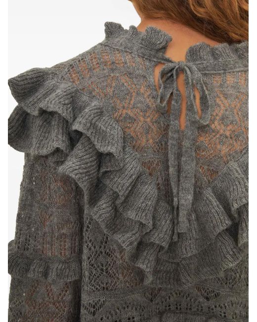 Farm Rio ラッフル セーター Gray