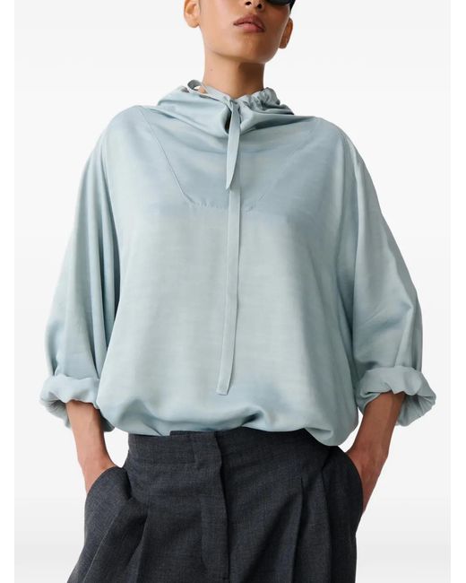 Studio Nicholson Blue Mirelle Drawstring Top
