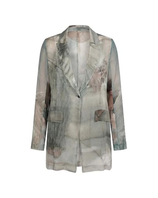 Masnada Gray Graphic-Print Unlined Jacket