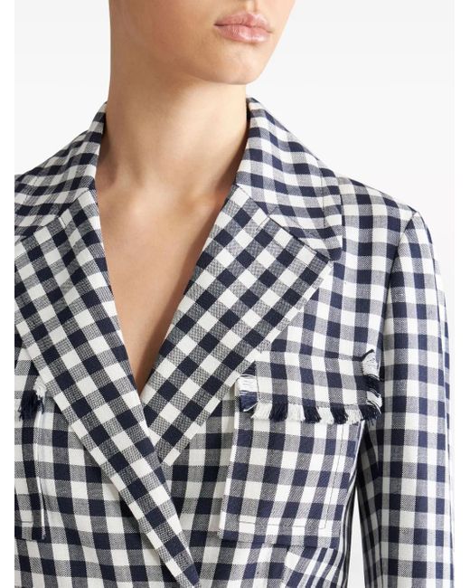 Etro チェック ダブルコート White