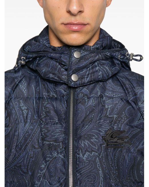 Etro Blue Paisley-Print Jacket for men