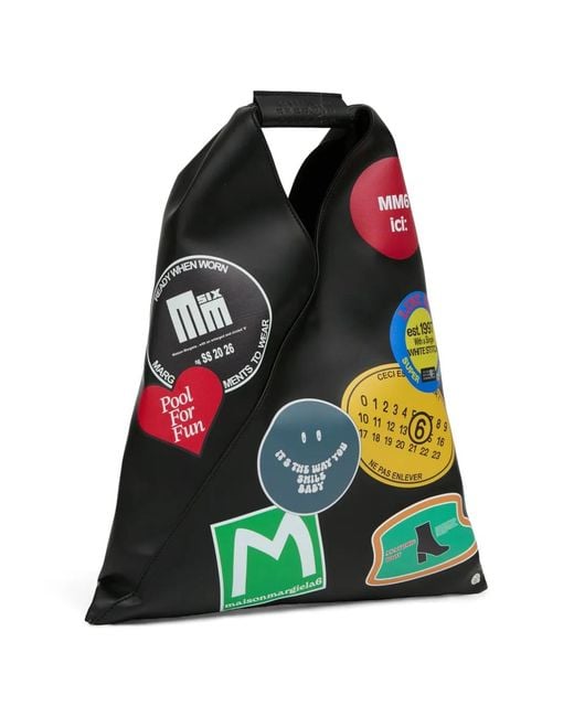 MM6 by Maison Margiela Black Sac Cabas Japanese Imprimé