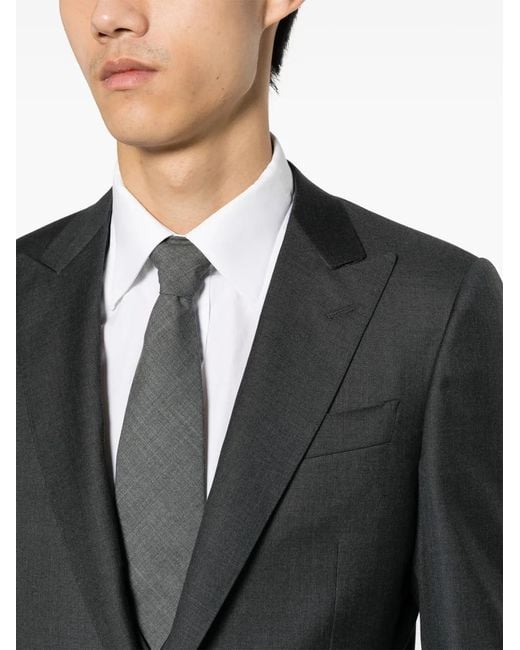 Canali Gray Single-Breasted Wool Suit for men