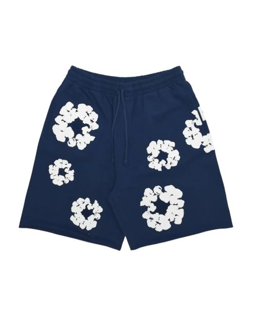 DENIM TEARS Blue Cotton Print Shorts for men