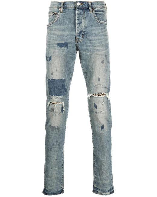 Purple Brand Blue Animal Repair Jeans "Mid" for men
