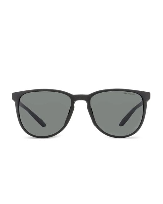 Nike Gray Oval-Frame Keyhole-Bridge Sunglasses