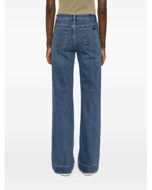 7 For All Mankind Blue Modern Dojo Tonal-Stitching Jeans