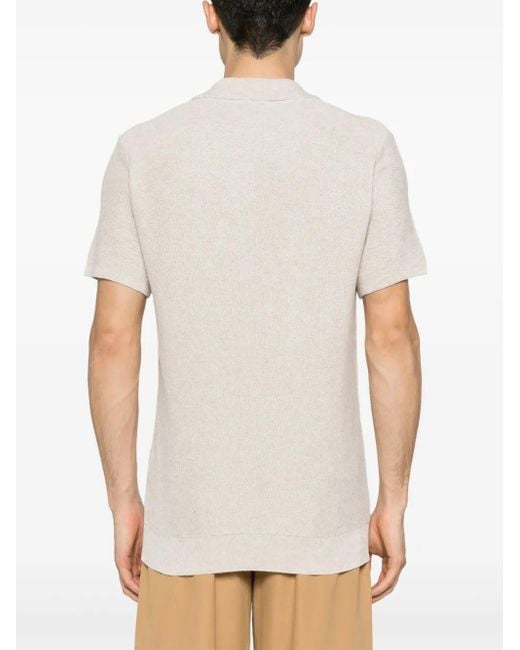 A.P.C. White Jay Open-Knit Polo Shirt for men
