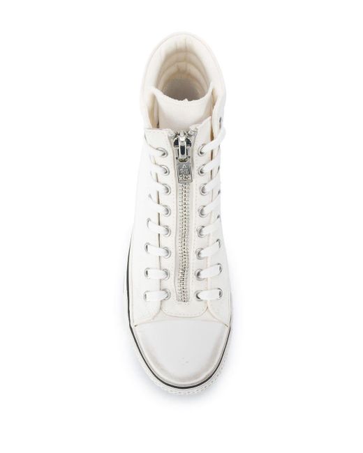 ash jagger canvas platform zip sneakers