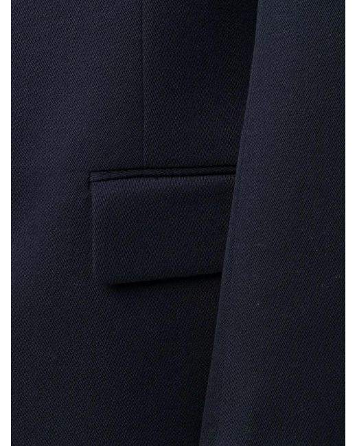 Maison Margiela Blue Collarless Mid-Length Coat for men