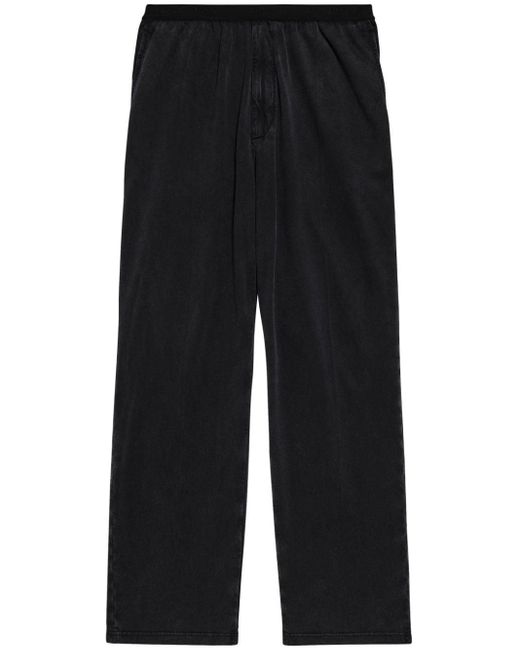 Balenciaga Black Straight-leg Cotton Trousers for men