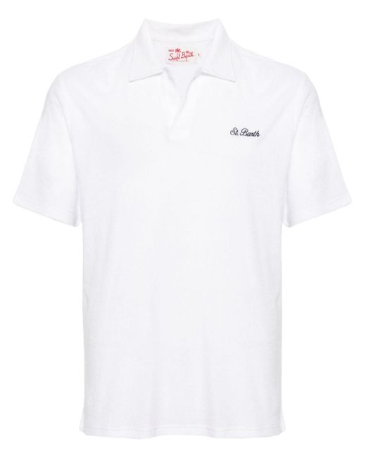 Mc2 Saint Barth White Jeremy Terry-cloth Polo Shirt for men