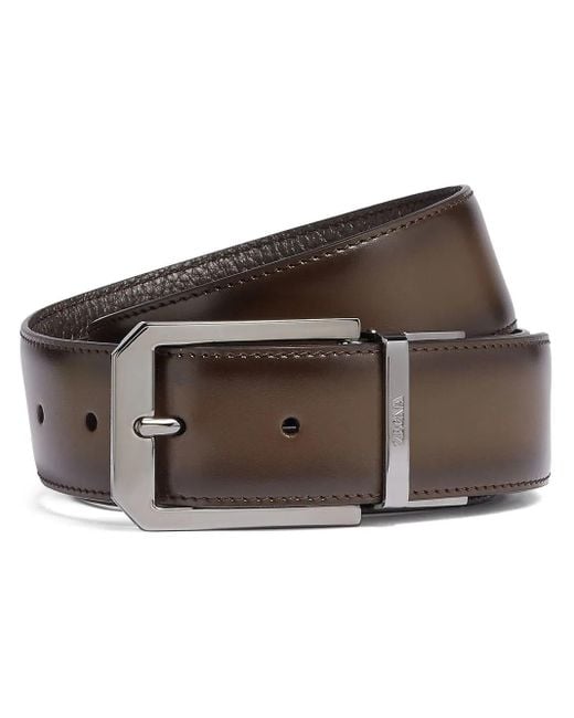 Zegna Brown Ruth Reversible Belt for men