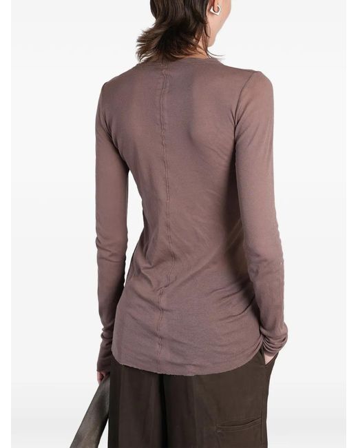 Rick Owens Purple Exposed-Seam Long-Sleeve Sweater