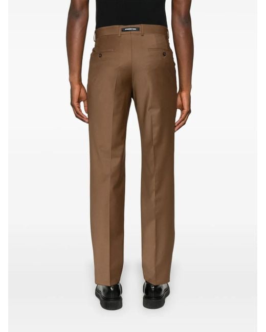 Karl Lagerfeld Brown Pressed-Crease Trousers for men