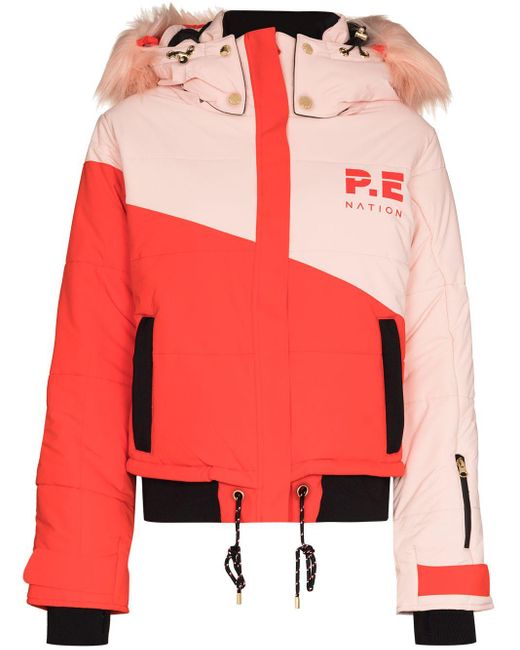 P.E Nation Red Amplitude Hooded Ski Jacket