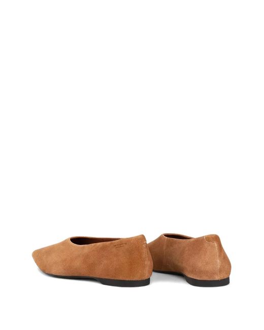 Vagabond Brown Hermine Pointed-Toe Suede Ballet Flats