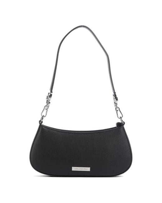 Karl Lagerfeld Black Sac Porté Épaule Ikon À Logo