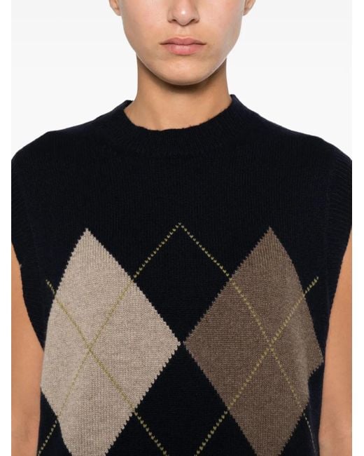 Be You Black Diamond-Pattern Sleeveless Sweater