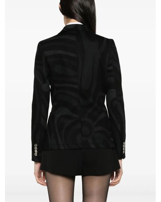 Emilio Pucci Marmoプリント シングルジャケット Black