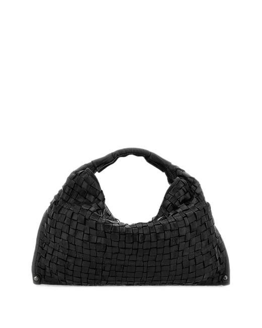 Campomaggi Black Edera Woven Leather Shoulder Bag