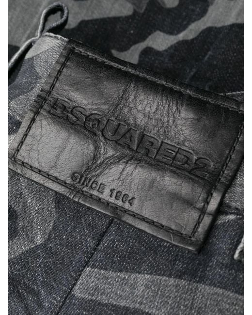 DSquared² Black Camouflage-Print Cargo Trousers