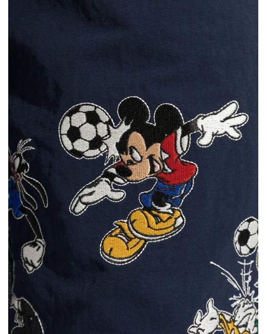 Adidas Blue X Disney X Brain Dead Cartoon-Appliqué Track Shorts for men