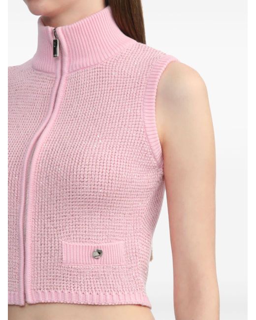 Alessandra Rich Mouwloos Vest Met Pailletten in het Pink