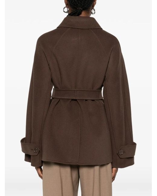 Max Mara Brown Louise Pea Coat