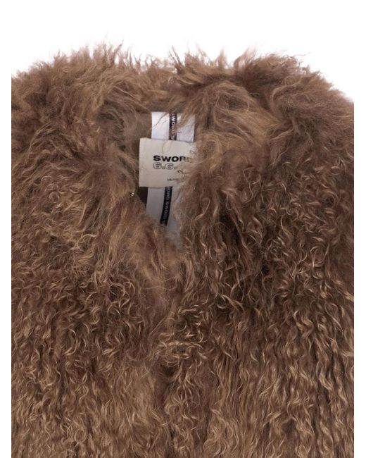S.W.O.R.D Brown Long-Sleeve Fur Jacket