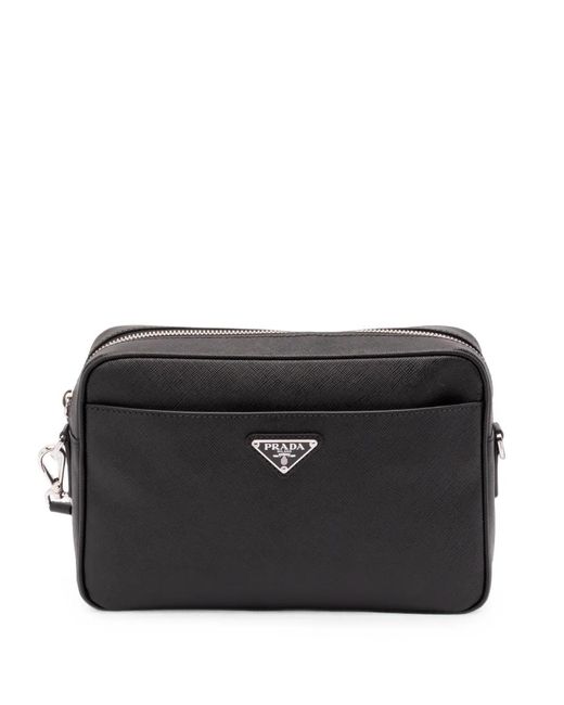 Prada Black Saffiano Leather Shoulder Bag for men