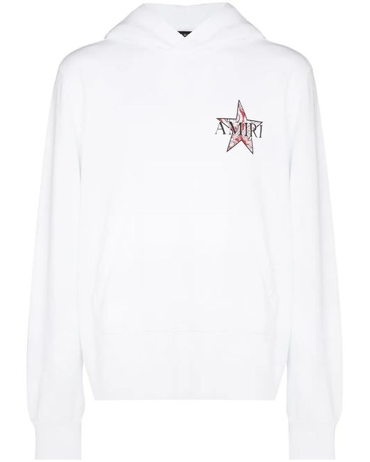 Amiri White Paisley Star-Print Hoodie for men
