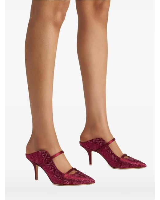 Malone Souliers Purple Maureen Crystal-Embellished Mules
