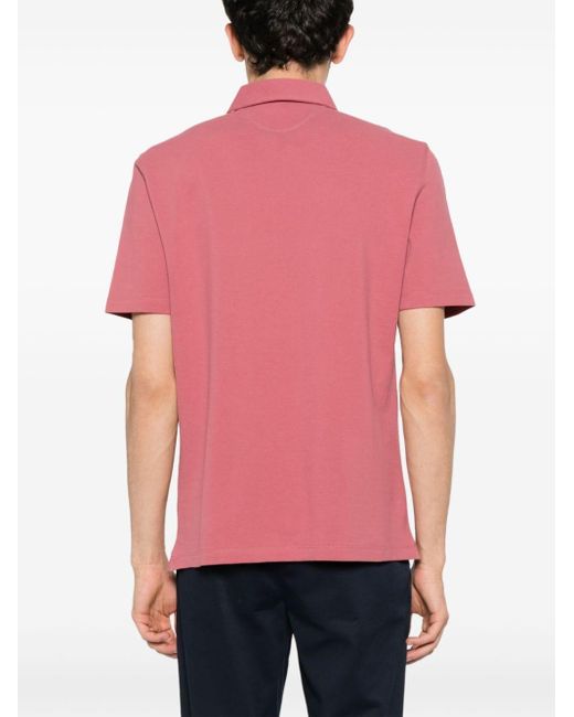 Brunello Cucinelli Pink Short-sleeve Cotton Polo Shirt for men
