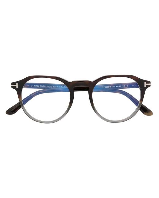 Tom Ford Blue Ft5833B Round-Frame Glasses