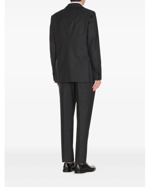 Lardini Black Single-Breasted Cotton Suit for men