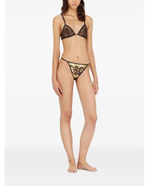 DIESEL Black Soutien-Gorge En Tulle Stretch À Effet Métallisé
