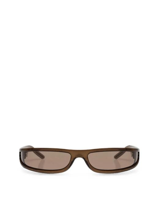 Rick Owens Brown Rectangle-Frame Sunglasses