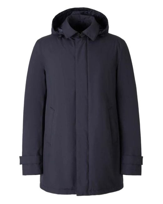 Herno Blue Drawstring-Hood Coat for men