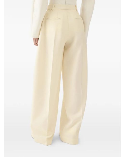 Jacquemus White Pleated Palazzo Pants