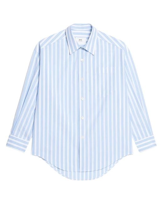 AMI Gestreept Shirt in het Blue