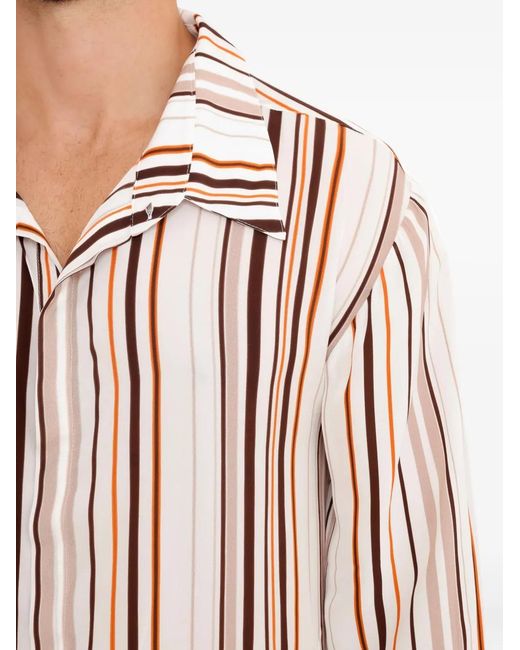 Amir Slama White Stripe-Patterned Long-Sleeve Shirt for men