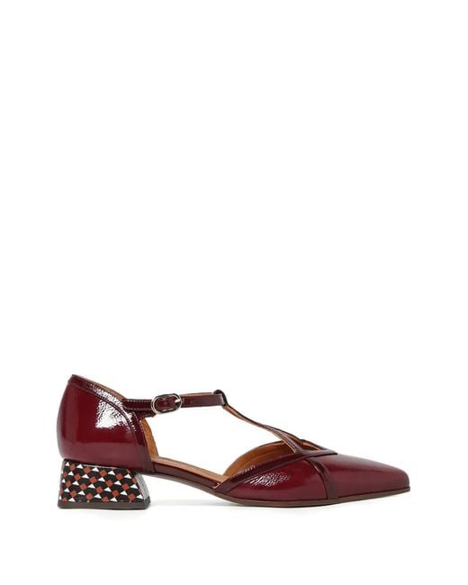 Chie Mihara Red Hidrow Patterned-Heel Pumps