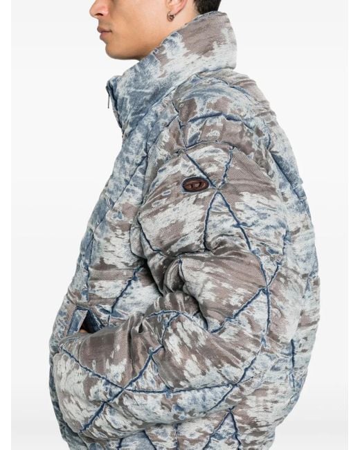 DIESEL Hellblaue Reißverschlussjacke Mit Hohem Kragen in Blue für Herren